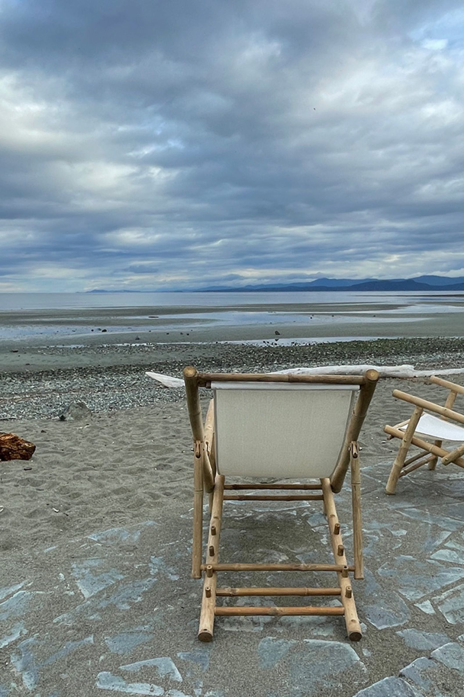 Two chairs at beach in Parksville, BC 